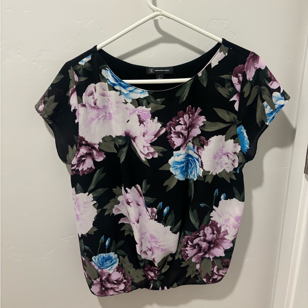 Floral blouse with black back